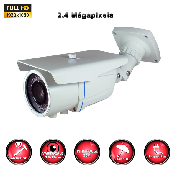 camera vidéo surveillance professionnelle HD tube varifocale SONY FULL HD 1080P Enregistreur DVR AHD disque dur Pack vidéo