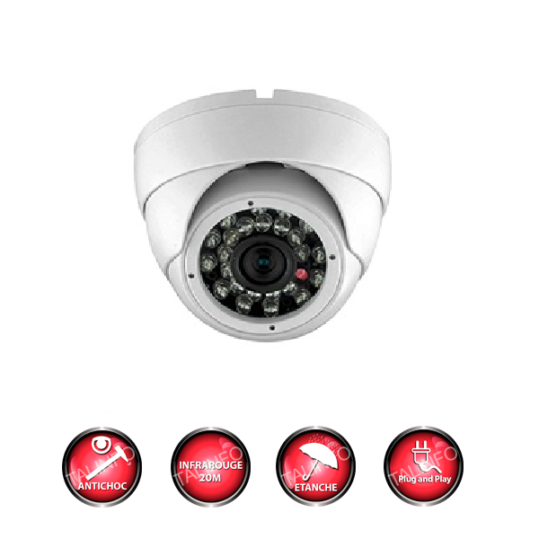 caméra vidéo surveillance professionnel HD 2 Caméras Dômes IR SONY FULL HD 960P Enregistreur DVR AHD disque dur Pack video