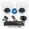 kit video surveillance professionnel 2 cameras ahd exterieures domes varifocale infrarouge 20m capteur sony 960p enregistreur nu