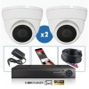 kit videosurveillance professionnel 2 cameras ahd exterieures domes infrarouge 20m capteur sony 1080p enregistreur numerique dvr