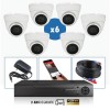 kit videosurveillance professionnel 6 cameras ahd exterieures domes infrarouge 20m capteur sony 1080p enregistreur numerique dvr