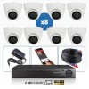 kit videosurveillance professionnel 8 cameras ahd exterieures domes infrarouge 20m capteur sony 1080p enregistreur numerique dvr