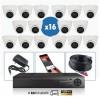 kit vidéo surveillance professionnel HD 16 Caméras Dômes varifocale IR SONY FULL HD 1080P Enregistreur DVR AHD disque dur Pack