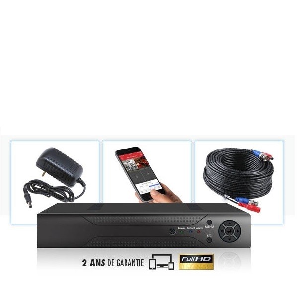 Kit vidéosurveillance 8 caméras tubes enregistreur numerique et analogique trybride ip