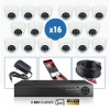 kit vidéo surveillance professionnel HD 16 Caméras dômes varifocale SONY FULL HD 1080P Enregistreur DVR AHD disque dur Pack