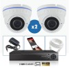 kit vidéo surveillance professionnel HD 2 Caméras IP POE Dômes IR SONY FULL HD 1080P Enregistreur NVR AHD disque dur Pack vidéo 
