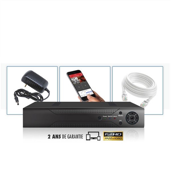 Kit vidéosurveillance 2 caméras IP tubes POE PRO FULL HD 1080P 2.4 MP