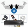kit vidéo surveillance professionnel HD 2 Caméras IP POE tubes IR SONY FULL HD 1080P Enregistreur NVR AHD disque dur Pack vidéo 