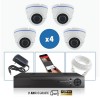 kit vidéo surveillance professionnel HD 4 Caméras IP POE Dômes IR SONY FULL HD 1080P Enregistreur NVR AHD disque dur Pack vidéo 