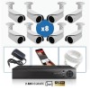 kit vidéo surveillance professionnel HD 8 Caméras IP POE tubes IR SONY FULL HD 1080P Enregistreur NVR AHD disque dur Pack vidéo 