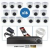 kit vidéo surveillance professionnel HD 16 Caméras IP exterieures POE Dômes IR SONY FULL HD 1080P Enregistreur NVR AHD disque du