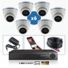 KIT vidéo AHD 6 Caméras dômes IR 20m 4 MegaPixels et Enregistreur DVR AHD 4 MegaPixels 1000 Go / Pack de vidéo surveillance