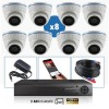 Pack Caméra vidéosurveillance AHD dôme IR 20m 4 MegaPixels et Enregistreur numerique DVR AHD 4 MegaPixels Pack de vidéo surveill