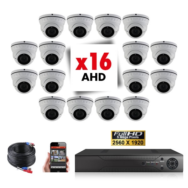 Kit vidéosurveillance 16 caméras varifocales PRO FULL AHD SONY 5MP