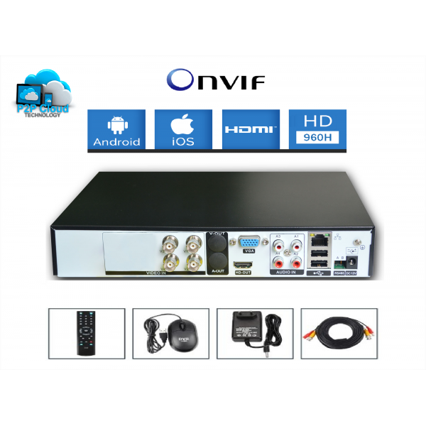 Pack vidéosurveillance 4 caméras FULL HD SONY 700 TVL varifocal tube DVR 960H
