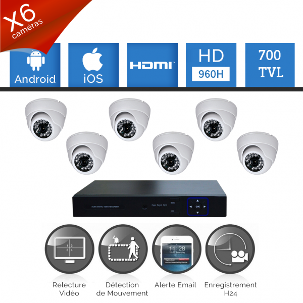 Kit vidéosurveillance 6 caméras HD SONY